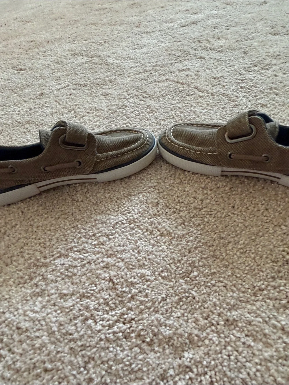Nautica Kids Tan Canvas Moccasin Boat Shoes
